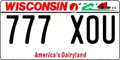 WI license plate 777XOU