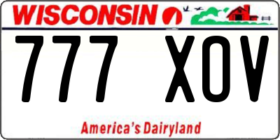 WI license plate 777XOV
