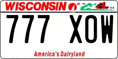 WI license plate 777XOW