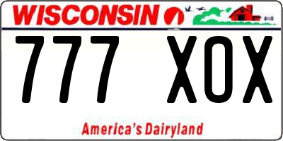 WI license plate 777XOX