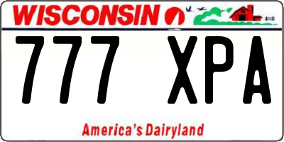 WI license plate 777XPA