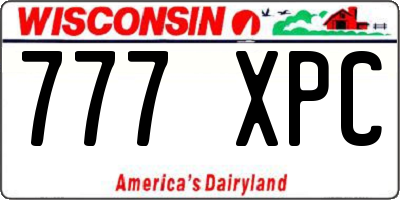 WI license plate 777XPC