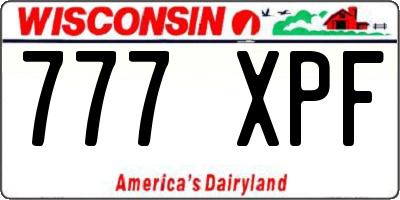 WI license plate 777XPF