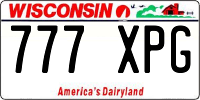 WI license plate 777XPG