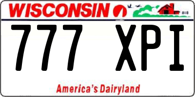 WI license plate 777XPI