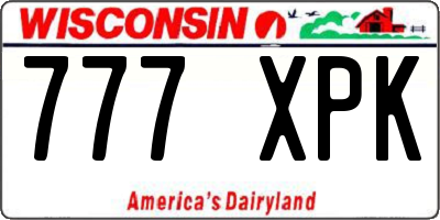 WI license plate 777XPK