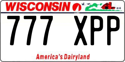 WI license plate 777XPP