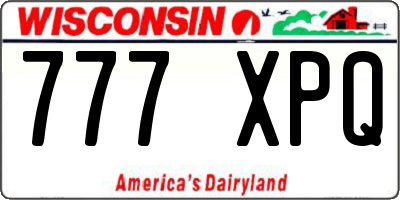 WI license plate 777XPQ