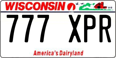 WI license plate 777XPR
