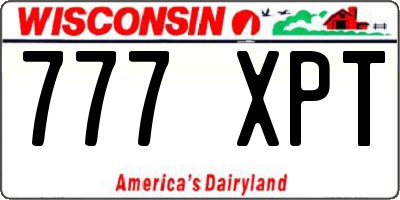 WI license plate 777XPT