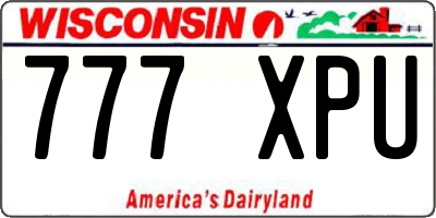 WI license plate 777XPU
