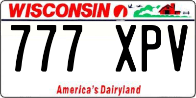 WI license plate 777XPV