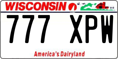 WI license plate 777XPW
