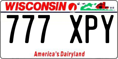 WI license plate 777XPY