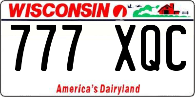 WI license plate 777XQC