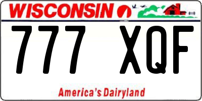 WI license plate 777XQF
