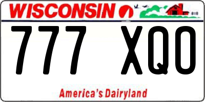 WI license plate 777XQO