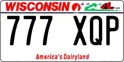 WI license plate 777XQP