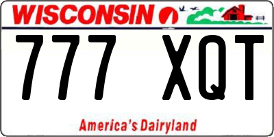 WI license plate 777XQT