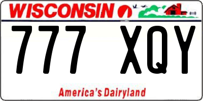 WI license plate 777XQY