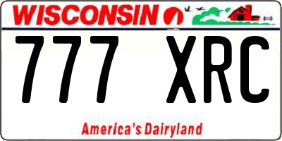 WI license plate 777XRC