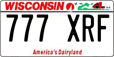 WI license plate 777XRF