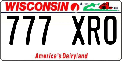 WI license plate 777XRO