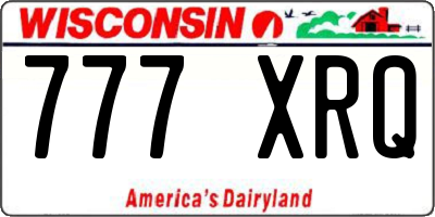 WI license plate 777XRQ