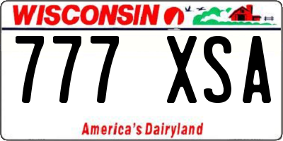 WI license plate 777XSA