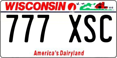 WI license plate 777XSC