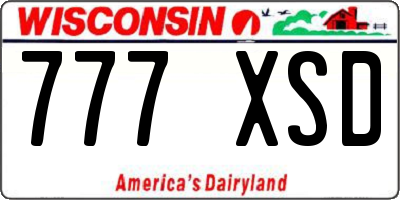 WI license plate 777XSD