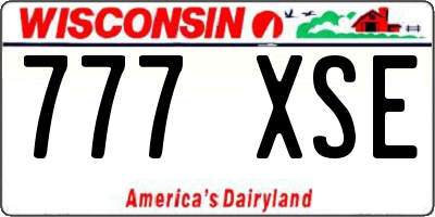 WI license plate 777XSE