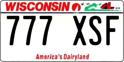 WI license plate 777XSF