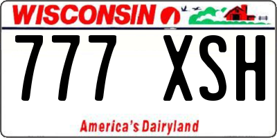 WI license plate 777XSH