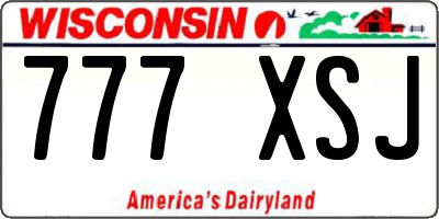 WI license plate 777XSJ