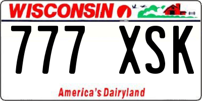 WI license plate 777XSK