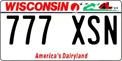 WI license plate 777XSN
