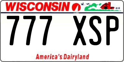 WI license plate 777XSP