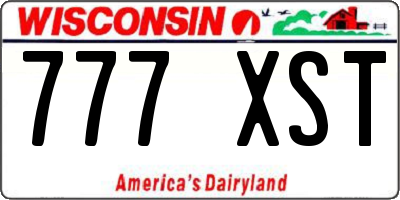 WI license plate 777XST