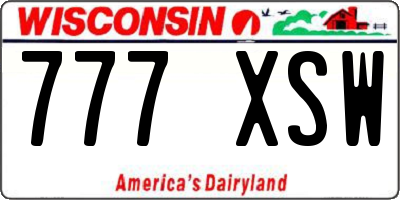 WI license plate 777XSW