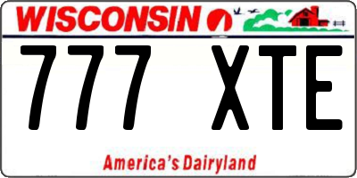 WI license plate 777XTE