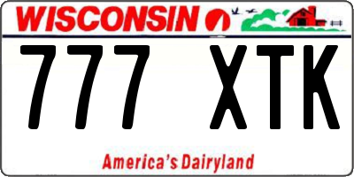 WI license plate 777XTK