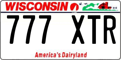 WI license plate 777XTR