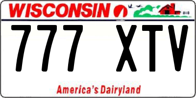 WI license plate 777XTV