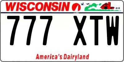 WI license plate 777XTW
