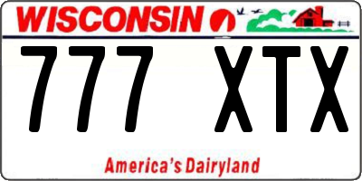 WI license plate 777XTX