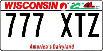 WI license plate 777XTZ