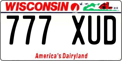 WI license plate 777XUD
