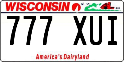 WI license plate 777XUI