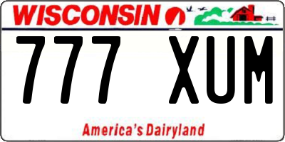 WI license plate 777XUM
